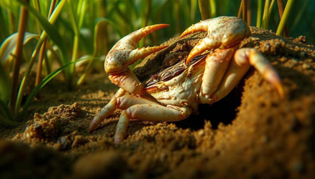 Freshwater Crab Burrowing