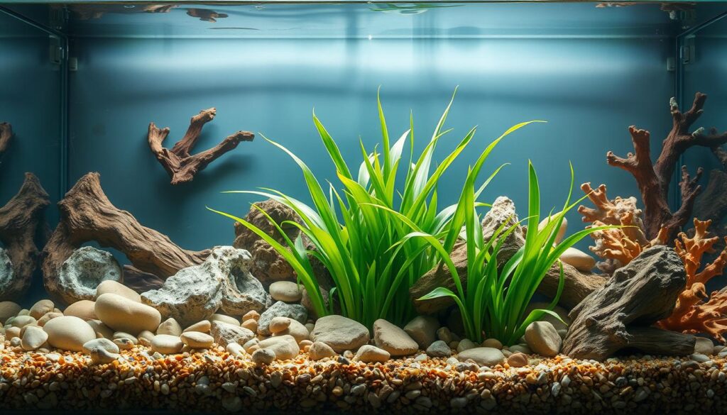 aquarium decorations and substrate