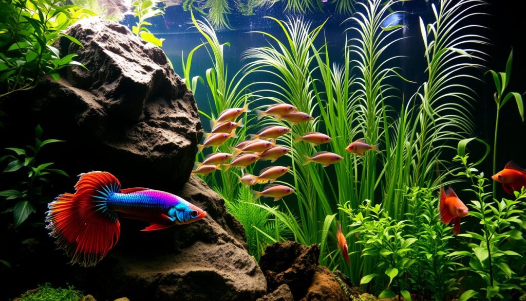 betta and angelfish tank setup