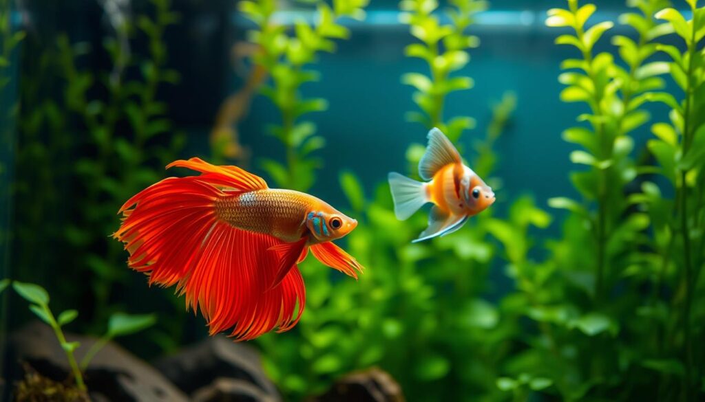 betta and angelfish tank setup