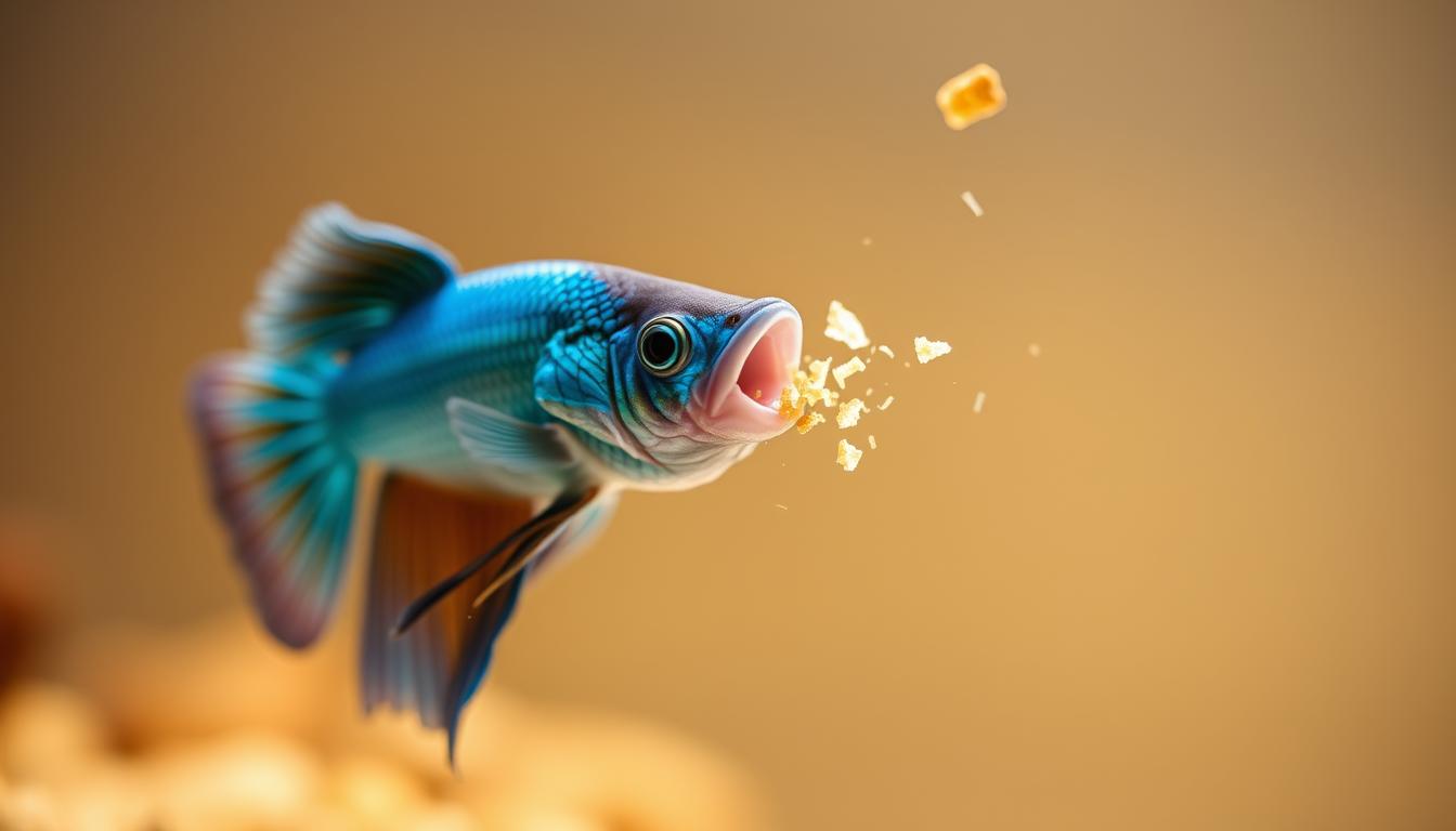 betta fish spitting out food