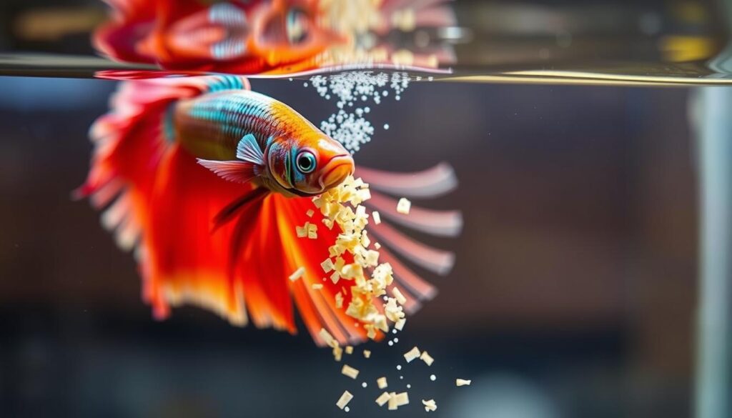 betta fish feeding flakes frequency
