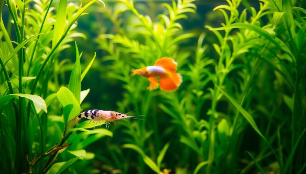 feeding amano shrimp and betta fish
