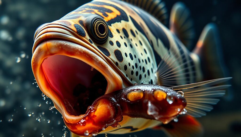 aggressive aquarium fish feeding