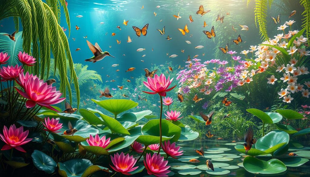 aquatic habitat for hummingbirds and butterflies